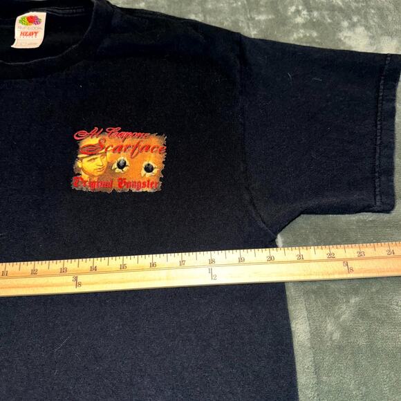 Fruit Of The Loom T-Shirt Mens L Black Original Gangster AL Capone Scarface - Picture 7 of 7